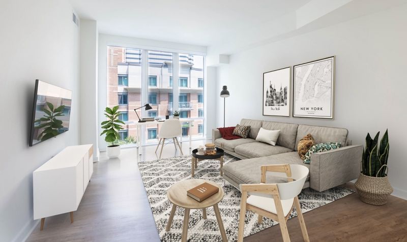Scandinavian style virtually staged living room