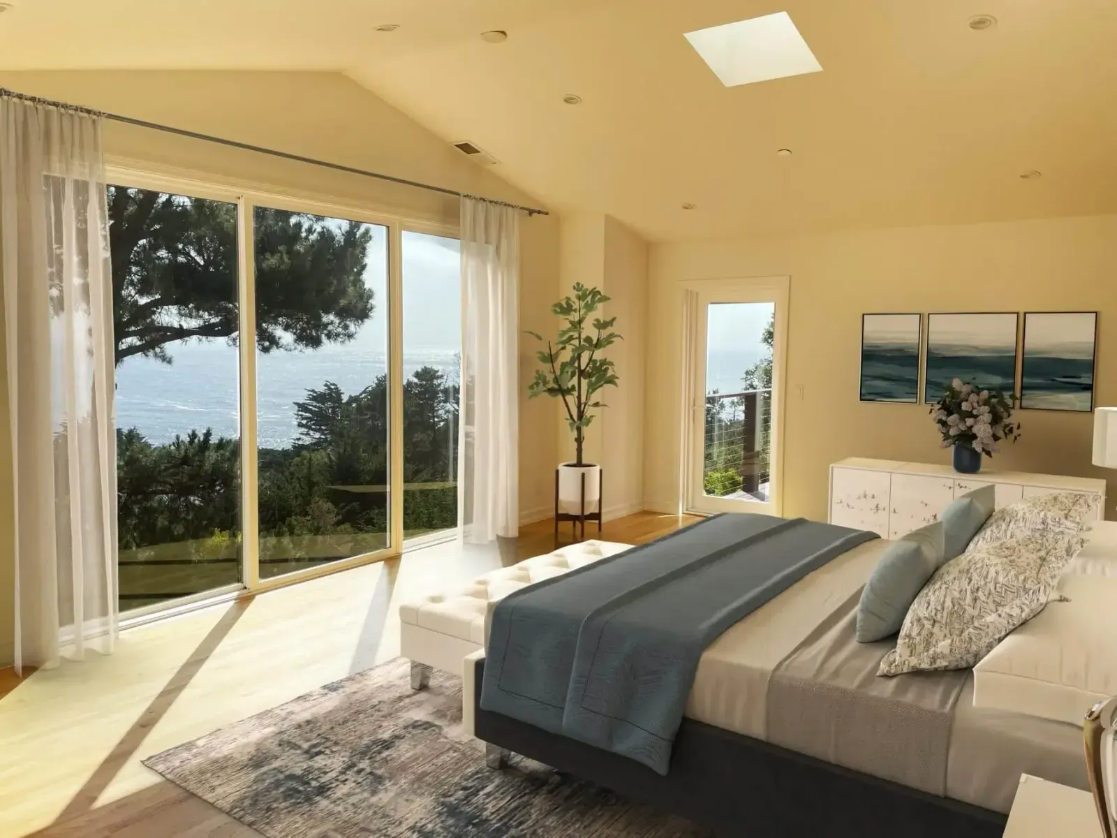 Transitional interior, virtually staged by roOomy